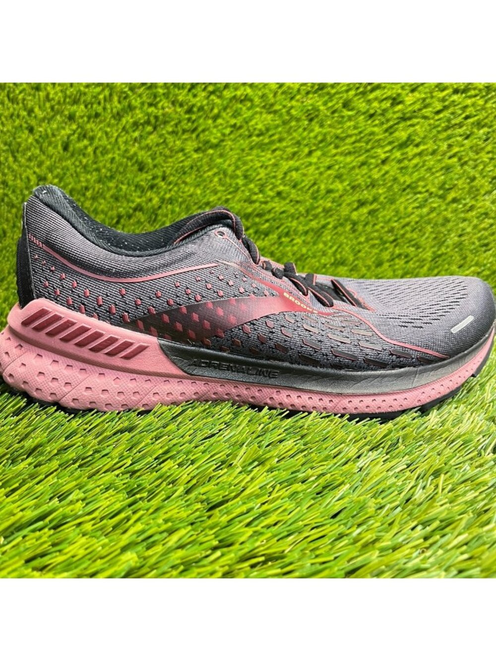Brooks Adrenaline 21 Womens Size 8D Black Pink Athletic Running Shoes Sneakers